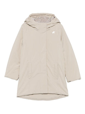 Giubbino P. Denise Marmotta per bambina K-Way Kids beige con design imbottito