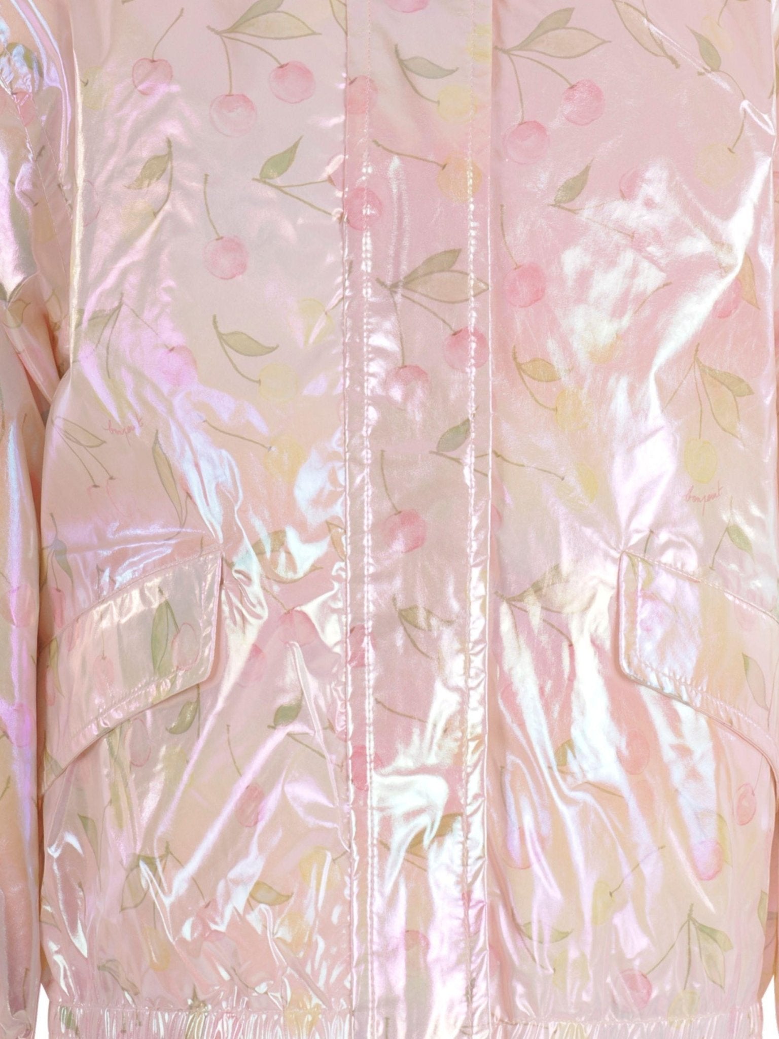 Giubbino per bambina Bonpoint rosa con stampa ciliegie - Rubino Kids