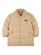 Giubbino per bambina Chloé Kids beige con applicazione con logo - Rubino Kids