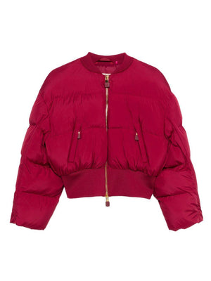 Elisabetta Franchi La Mia Bambina red quilted jacket for girls