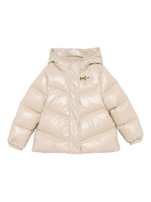Giubbino per bambina Fay Kids beige con cappuccio