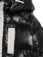 Giubbino per bambina Givenchy Kids nero imbottito con logo ricamato sul cappuccio - Rubino Kids