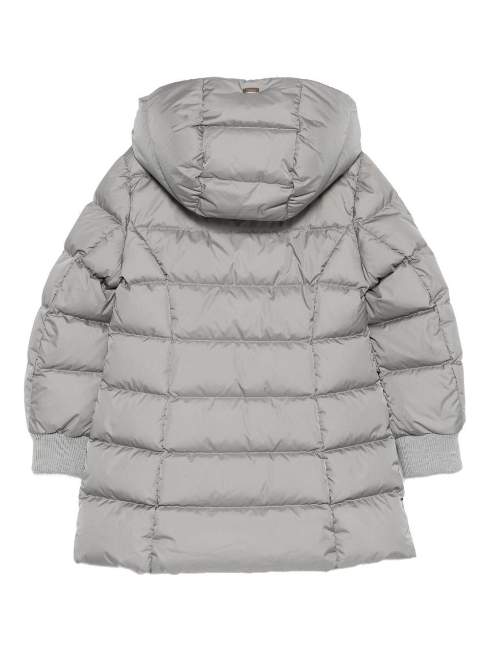 Giubbino per bambina Herno Kids grigio imbottito con cappuccio - Rubino Kids