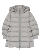 Giubbino per bambina Herno Kids grigio imbottito con cappuccio - Rubino Kids