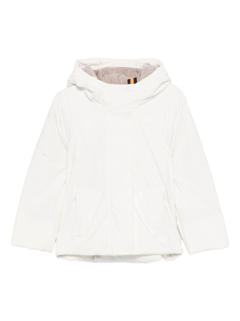 Giubbino per bambina K - Way Kids bianco con applicazione logo sul davanti - Rubino Kids