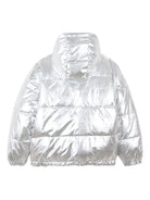 Giubbino per bambina Kenzo Kids color argento con logo sul davanti - Rubino Kids