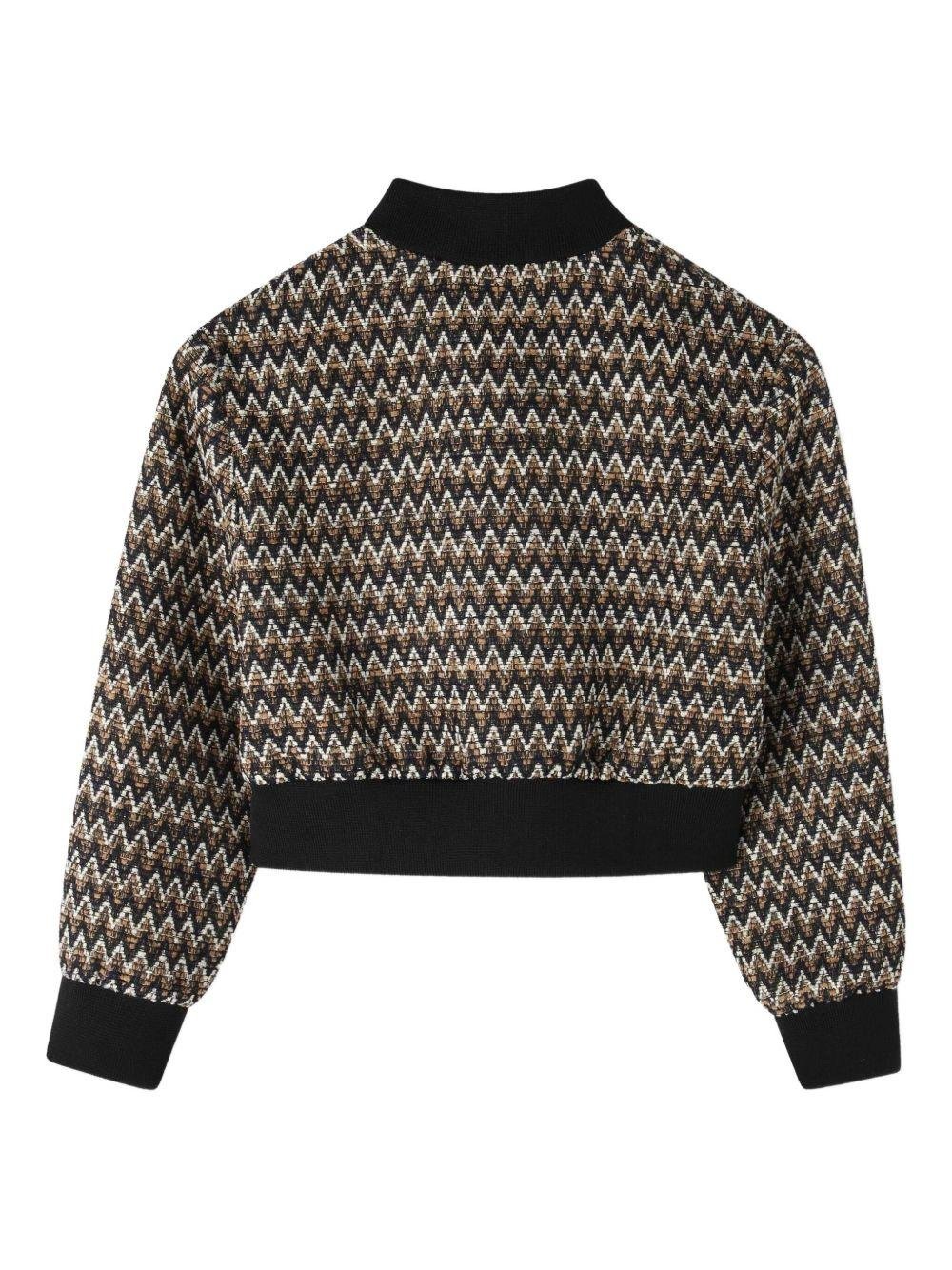 Giubbino per bambina Lanvin Enfant multicolore con polsini a coste - Rubino Kids