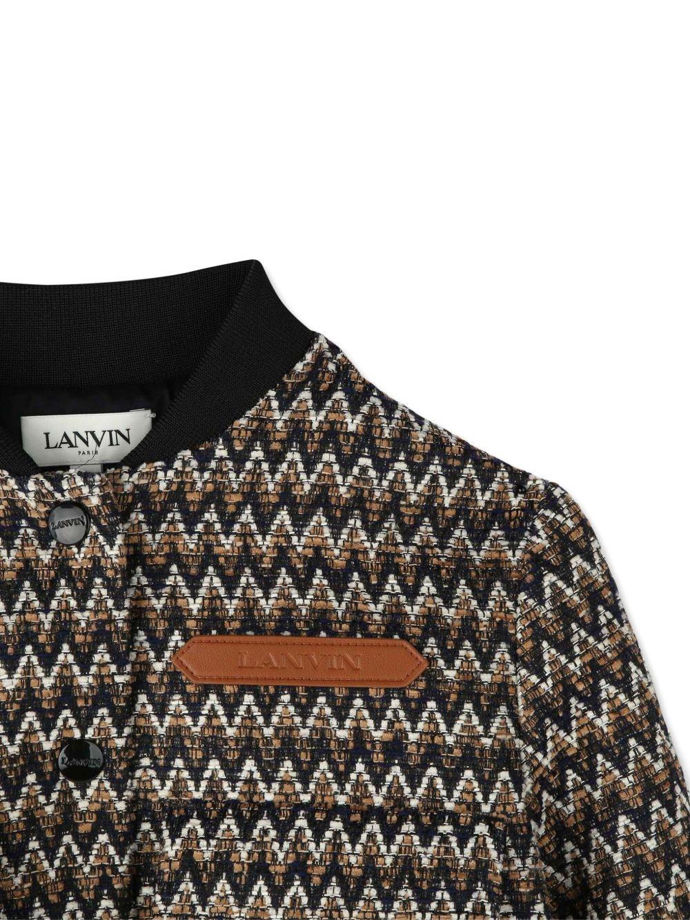 Giubbino per bambina Lanvin Enfant multicolore con polsini a coste - Rubino Kids