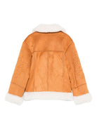 Giubbino per bambina MC2 Saint Barth Kids marrone con colletto in pelliccia sintetica - Rubino Kids