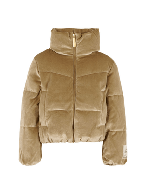 Giubbino per bambina Molo beige con design trapuntato in velluto