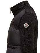 Giubbino per bambina Moncler Enfant nero con design a inserti - Rubino Kids