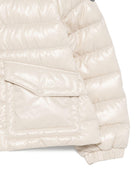 Giubbino per bambina Moncler Kids bianco con cappuccio - Rubino Kids