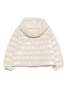 Giubbino per bambina Moncler Kids bianco con cappuccio - Rubino Kids