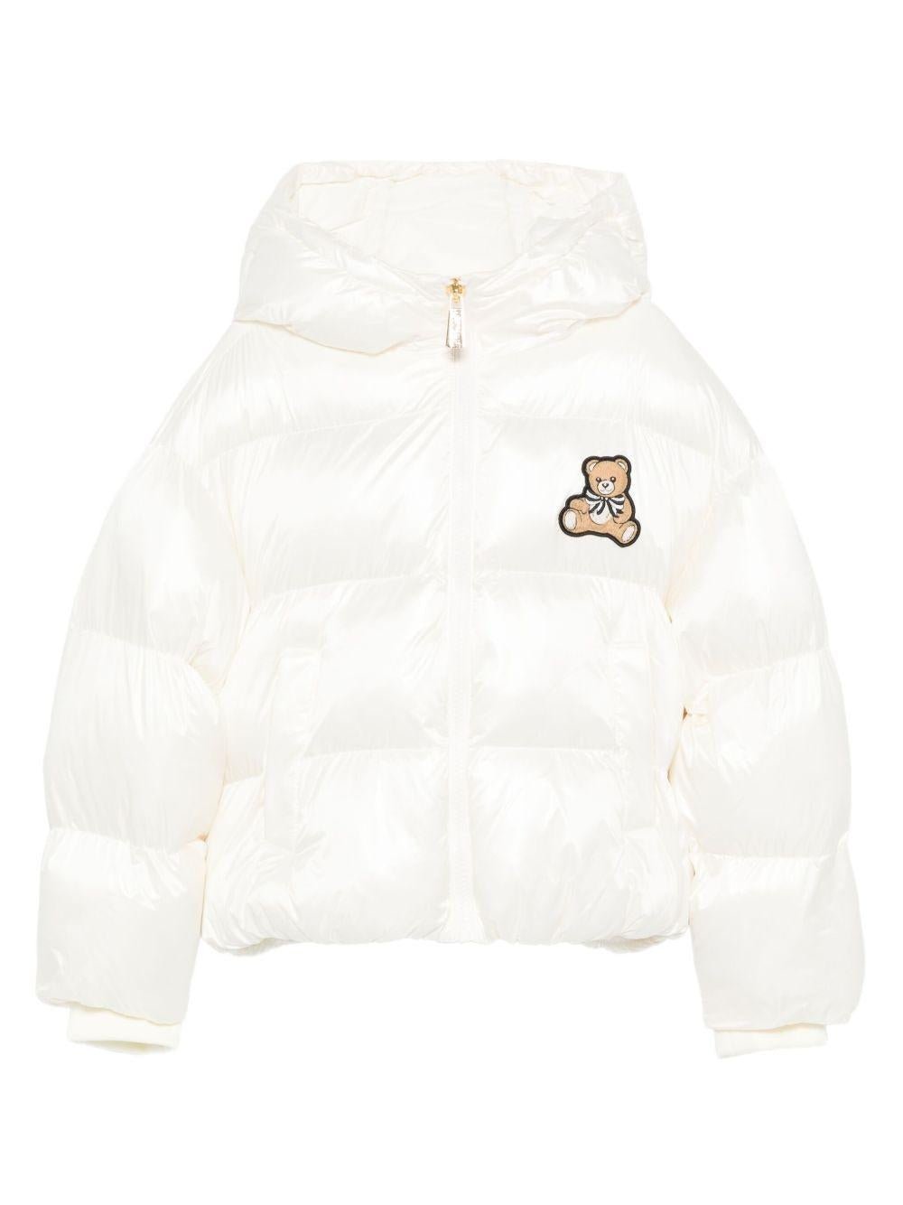 Giubbino per bambina Moschino Kids biancocon ricamo Teddy - Rubino Kids