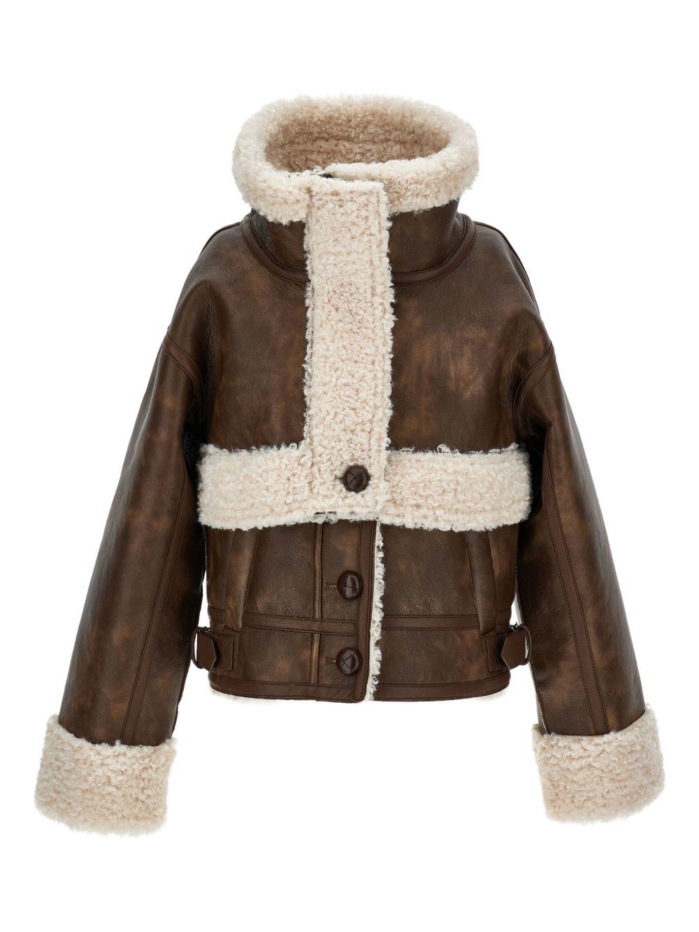 Giubbino per bambina Philosophy Di Lorenzo Serafini Kids marrone con bordo shearling - Rubino Kids