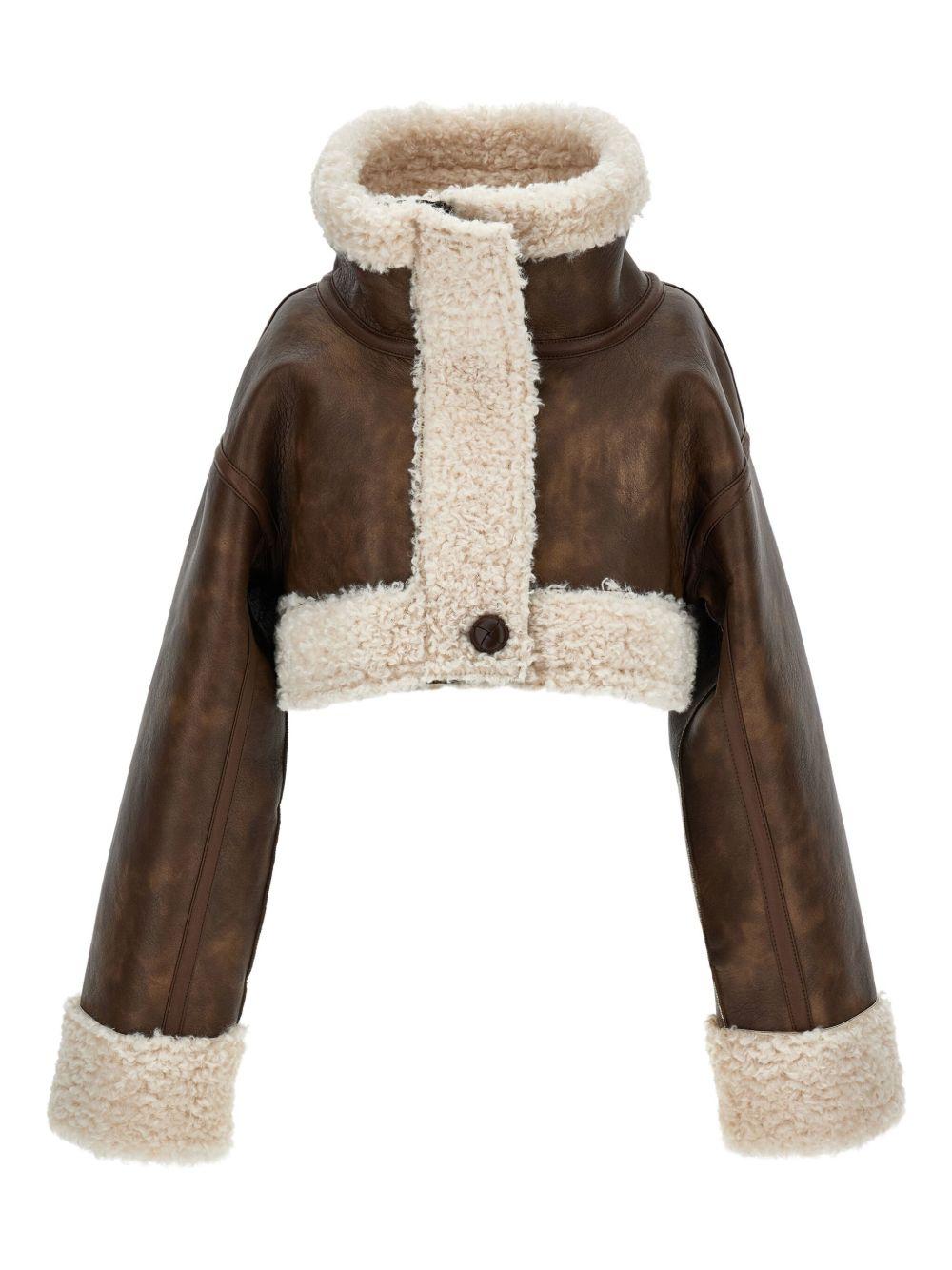 Giubbino per bambina Philosophy Di Lorenzo Serafini Kids marrone con bordo shearling - Rubino Kids
