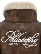 Giubbino per bambina Philosophy Di Lorenzo Serafini Kids marrone con bordo shearling - Rubino Kids