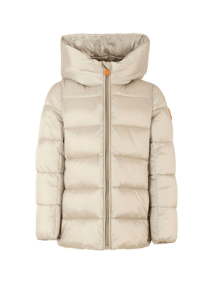 Giubbino per bambina Save The Duck Kids beige con cappuccio