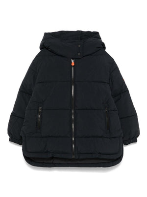 Giubbino per bambina Save The Duck Kids Glenda nero con orlo asimmetrico