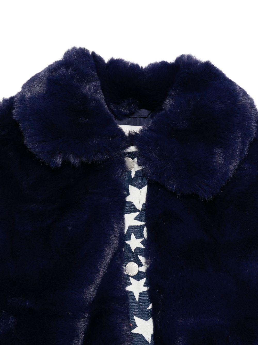 Giubbino per bambina Stella McCartney Kids blu con stampa stella - Rubino Kids