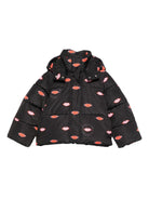 Giubbino per bambina Stella McCartney Kids nero con stampa baci - Rubino Kids