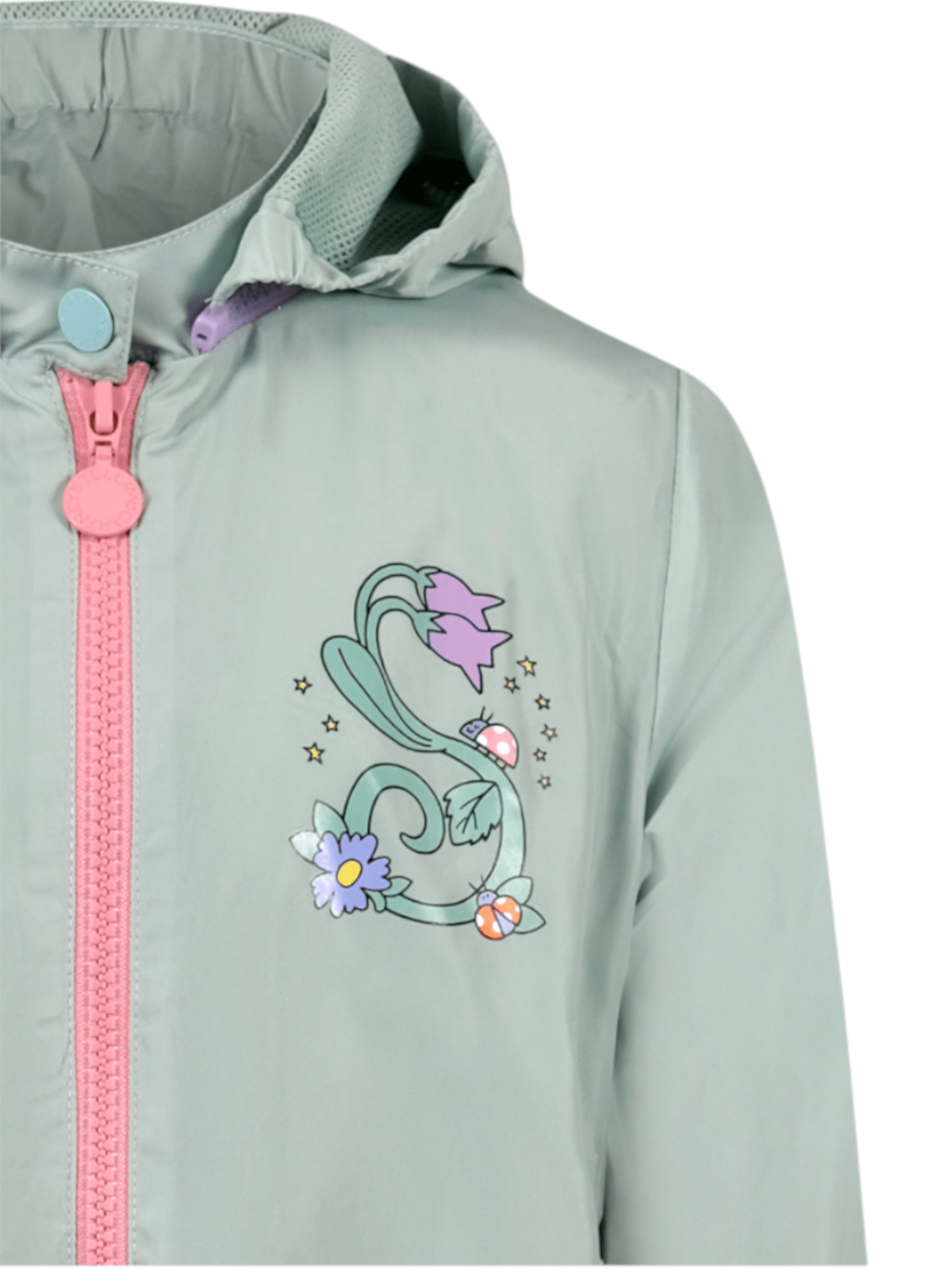 Giubbino per bambina Stella McCartney Kids verde con logo sul davanti - Rubino Kids