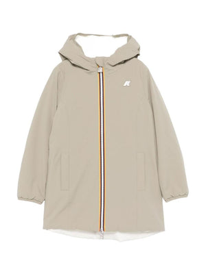 Giubbino per bambini K-Way Kids beige con cappuccio e cerniera