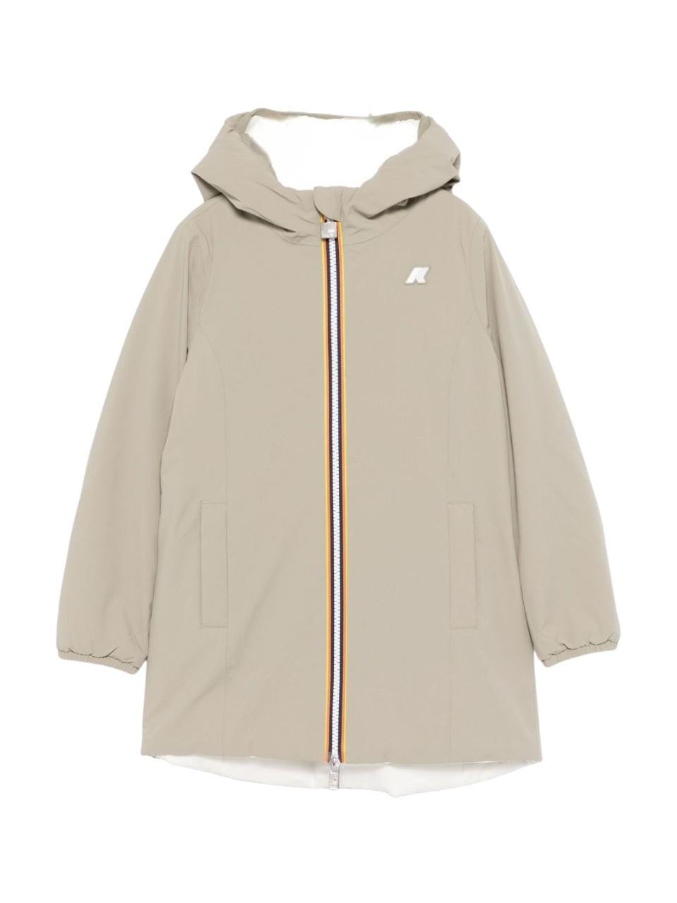 Giubbino per bambini K - Way Kids beige con cappuccio e cerniera - Rubino Kids