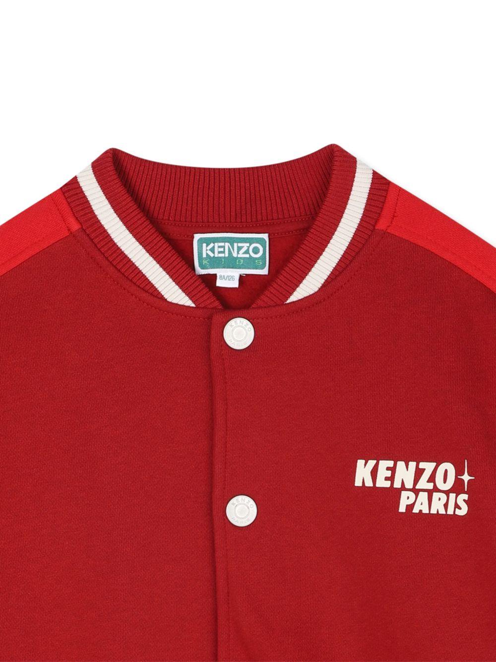 Giubbino per bambini Kenzo Kids rosso con stampa grafica sul retro - Rubino Kids