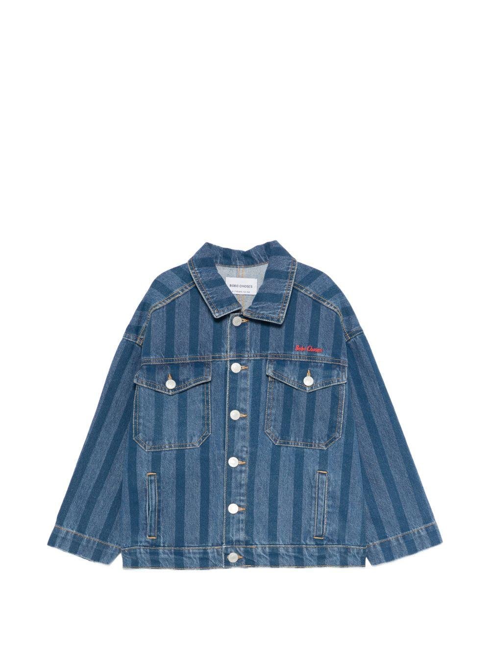 Giubbino per bambino Bobo Choses denim con design a righe - Rubino Kids