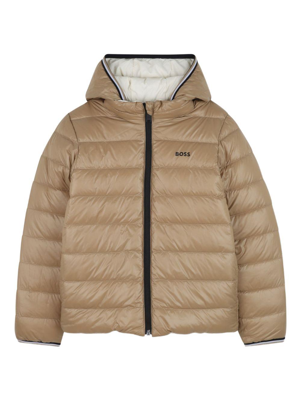 Giubbino per bambino Boss Kids beige con design reversibile - Rubino Kids