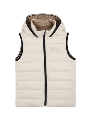 Giubbino per bambino BOSS Kids beige con design trapuntato