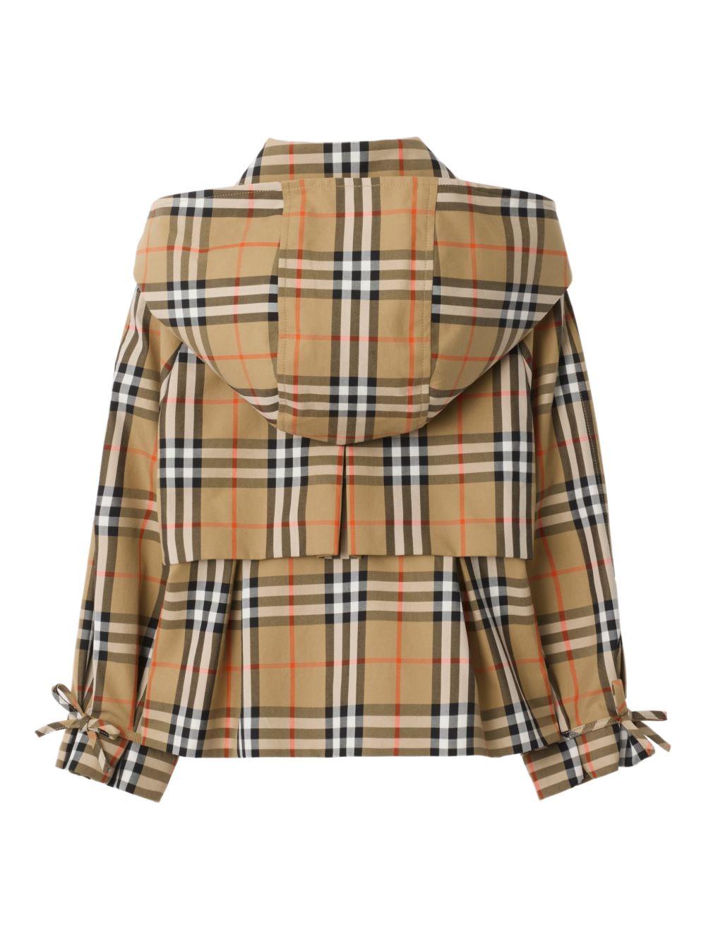 Giubbino per bambino Burberry Kids beige con motivo a quadri - Rubino Kids