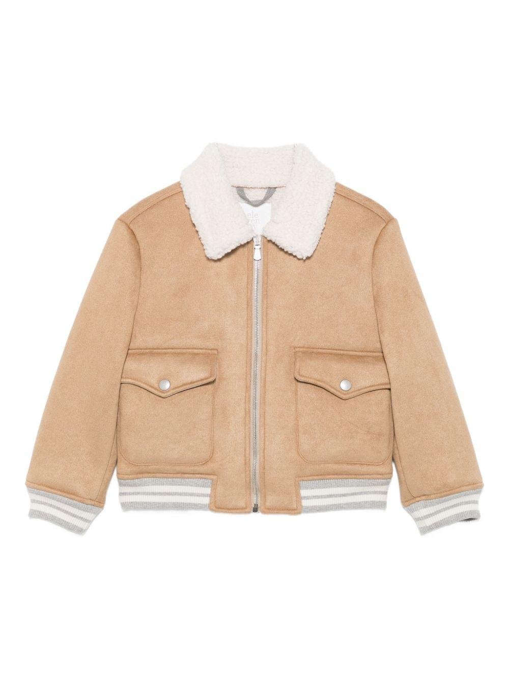 Giubbino per bambino Eleventy Kids bege con colletto in pile - Rubino Kids