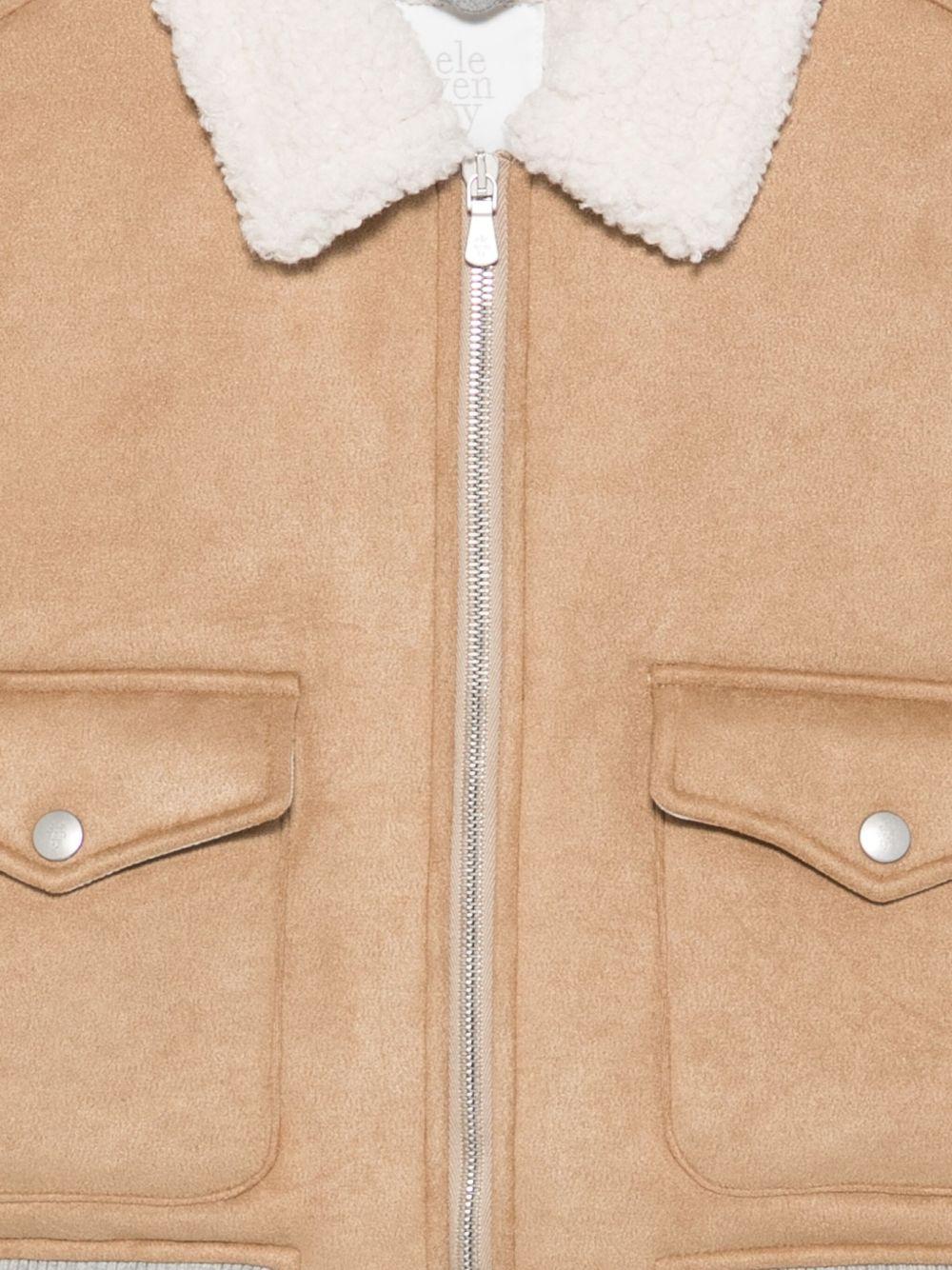 Giubbino per bambino Eleventy Kids bege con colletto in pile - Rubino Kids