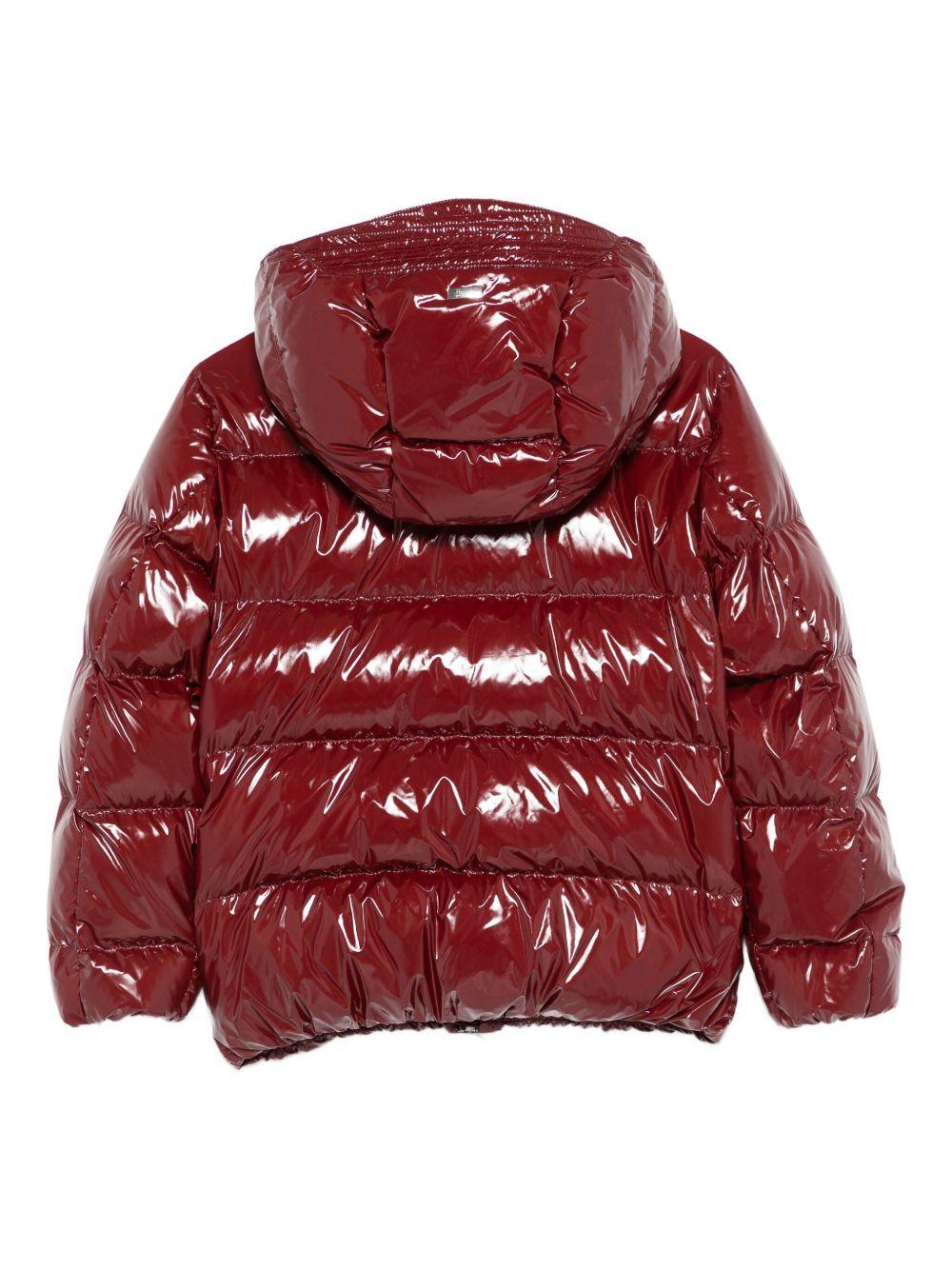 Fendi Kids red hooded jacket for girls with FF monogram logo