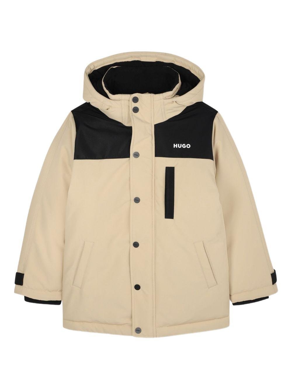 Giubbino per bambino Hugo Kids beige con design color - block - Rubino Kids