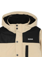 Giubbino per bambino Hugo Kids beige con design color - block - Rubino Kids