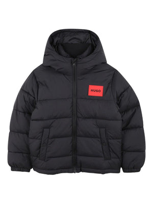 Hugo Kids black jacket for boys with quilted detail