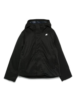 Black K-Way Kids jacket for children with logo application on the chest