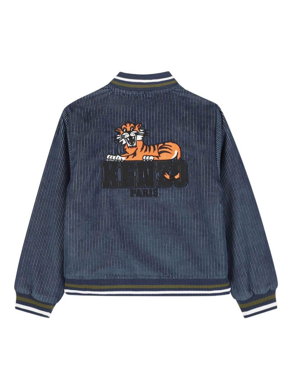 Giubbino per bambino Kenzo Kids denim con applicazione con ricamo - Rubino Kids
