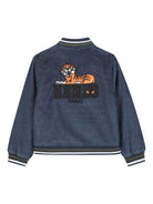 Giubbino per bambino Kenzo Kids denim con applicazione con ricamo - Rubino Kids