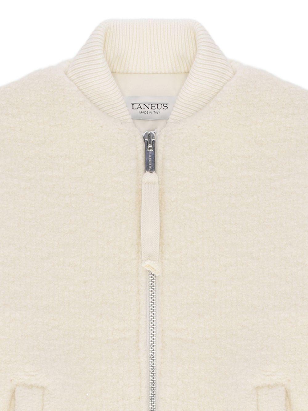 Giubbino per bambino Laneus Kids bianco con tasca applicata - Rubino Kids