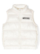 Giubbino per bambino Moschino Kids bianco smanicato con stampa sul davanti - Rubino Kids
