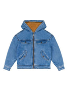 Giubbino per bambino Moschino Kids in denim con interno in pelliccia - Rubino Kids