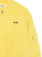 Giubbino per bambino MSGM Kids giallo con logo ricamato - Rubino Kids