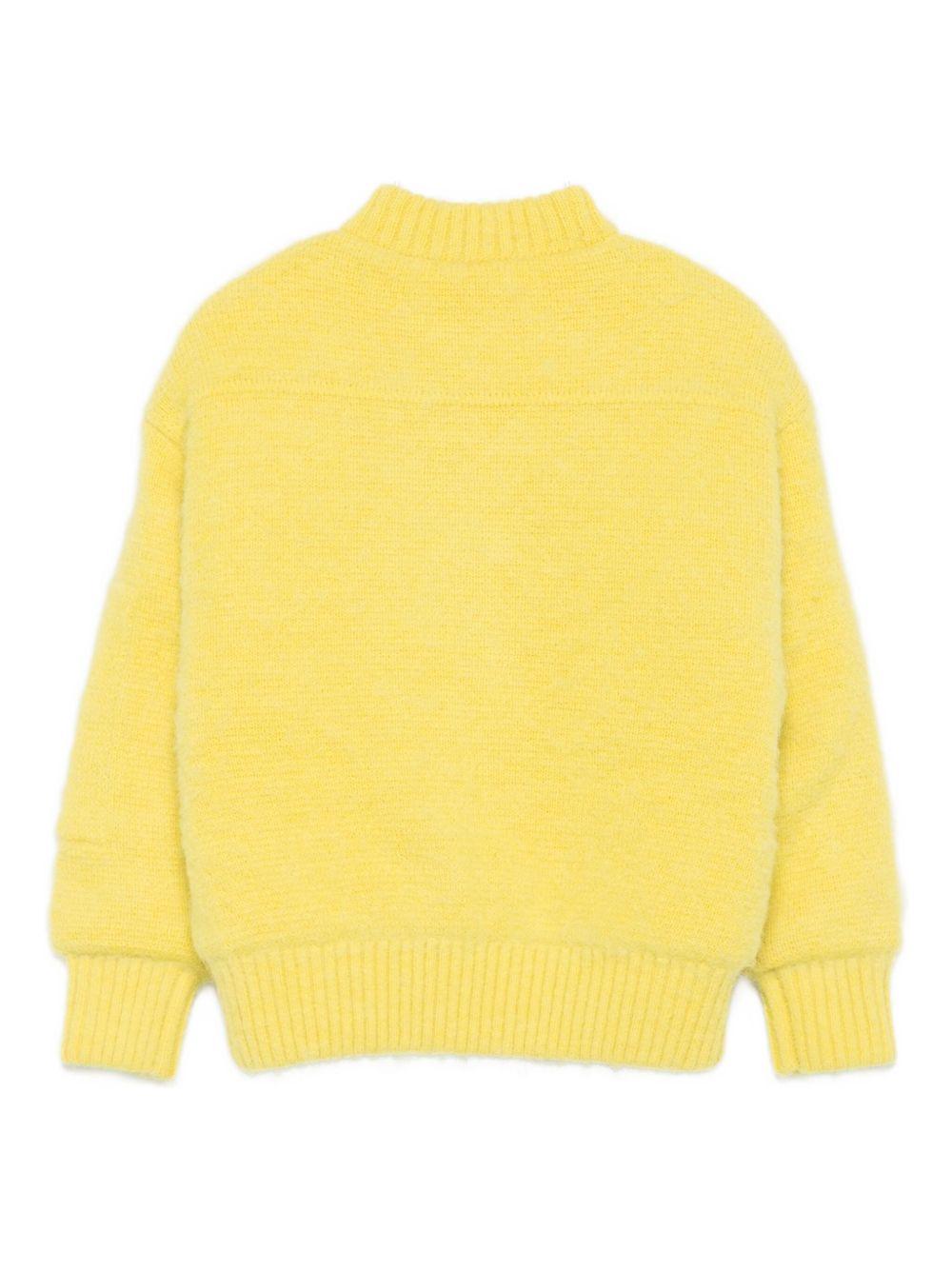 Giubbino per bambino MSGM Kids giallo con logo ricamato - Rubino Kids