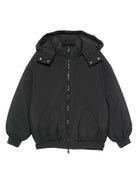 Giubbino per bambino MSGM Kids nero con cappuccio rimovibile - Rubino Kids