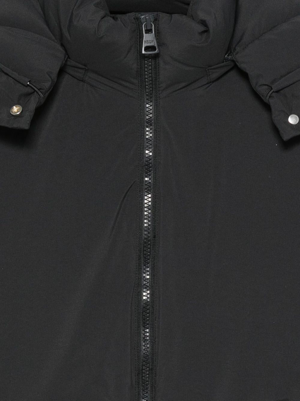 Giubbino per bambino MSGM Kids nero con cappuccio rimovibile - Rubino Kids