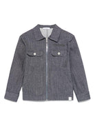 Giubbino per bambino Paolo Pecora Kids denim con chiusura frontale con zip - Rubino Kids